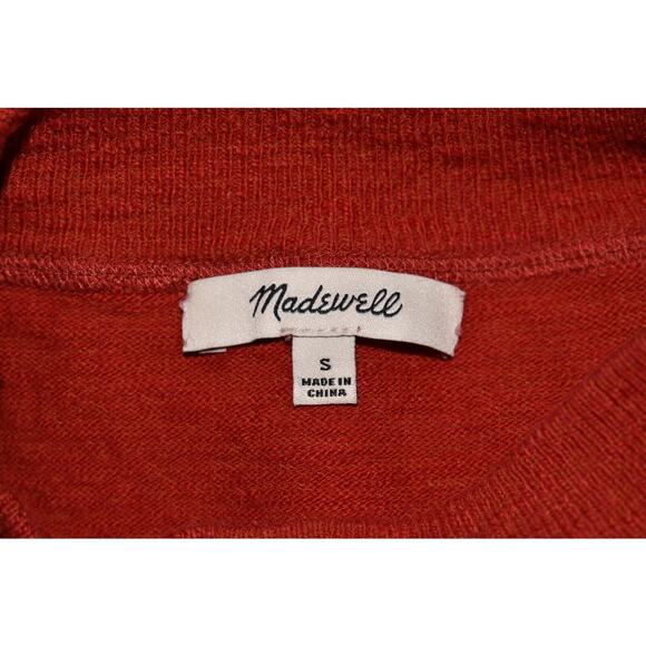 MADEWELL $78 Relaxed Mock Neck Textured Knit Sweater Red Small - Picture 3 of 3